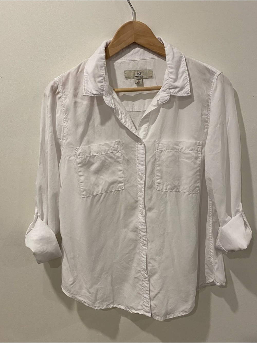 Thread & Supply lyocell white button down shirt